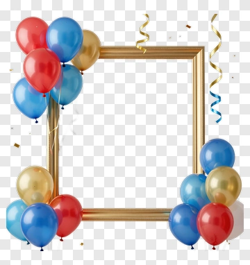 Colorful Balloon Frame For Celebrations PNG
