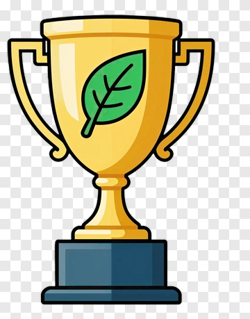 Gold Trophy With Leaf Design PNG