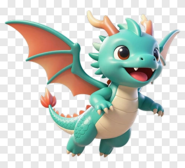 Cartoon Dragon Flying PNG