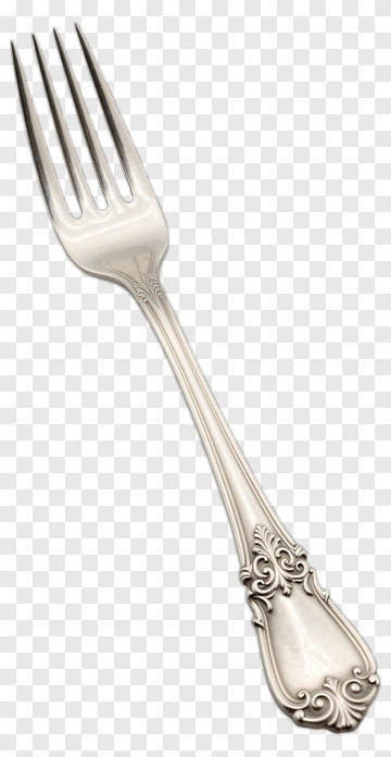Ornate Silver Fork PNG