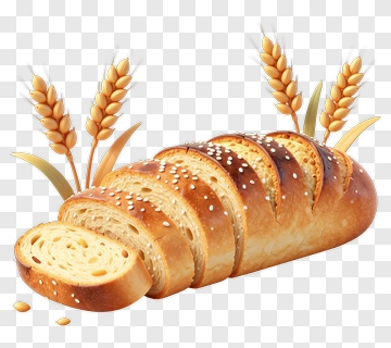Sliced Bread With Wheat Stalks PNG