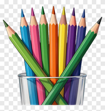 Colorful Pencil Set In A Glass PNG