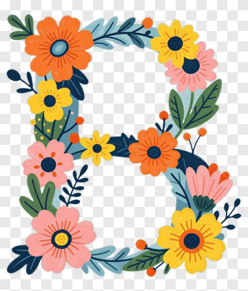 Floral Letter B PNG