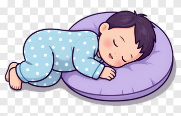 Sleeping Child On A Pillow PNG