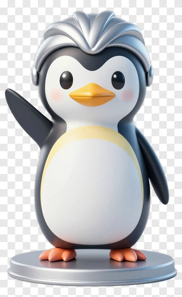 Cartoon Penguin Waving PNG
