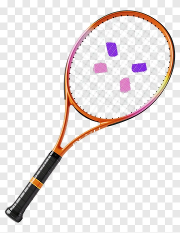Tennis Racket With Colorful Design PNG