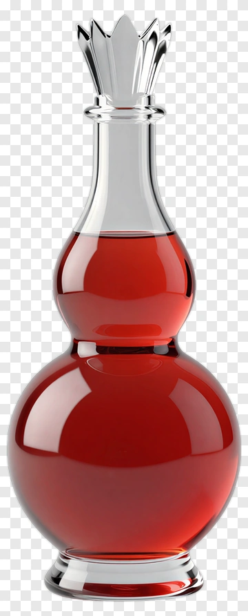 Glass Bottle With Red Liquid PNG
