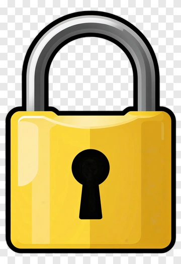 Yellow Padlock PNG
