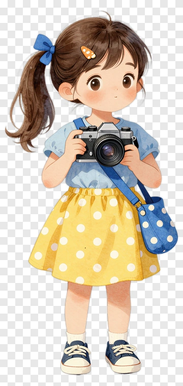Girl Holding A Camera PNG