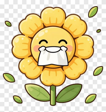 Cartoon Flower Smiling With A Mask PNG