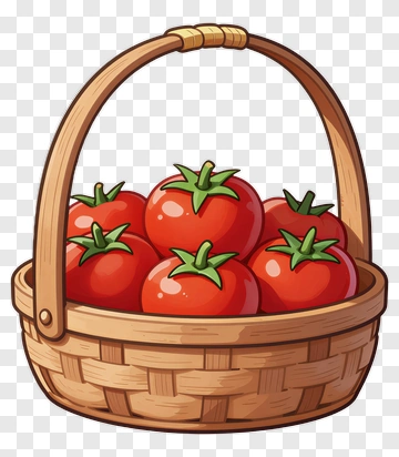 Basket Of Fresh Tomatoes PNG
