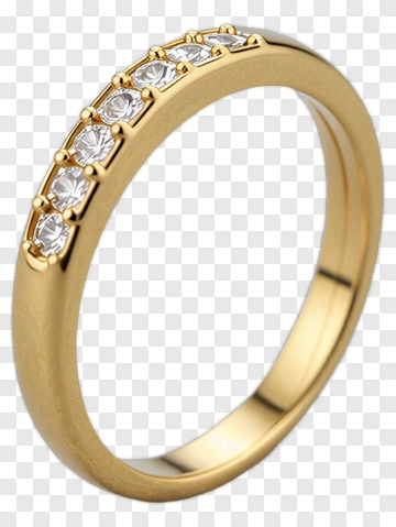 Gold Ring With Diamonds PNG