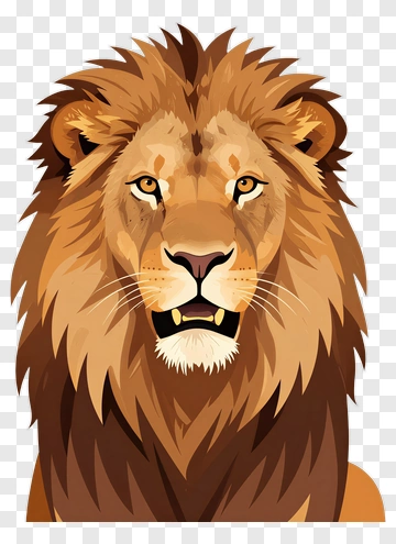 Cartoon Lion Head PNG