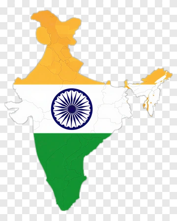 Map Of India With National Flag Colors PNG