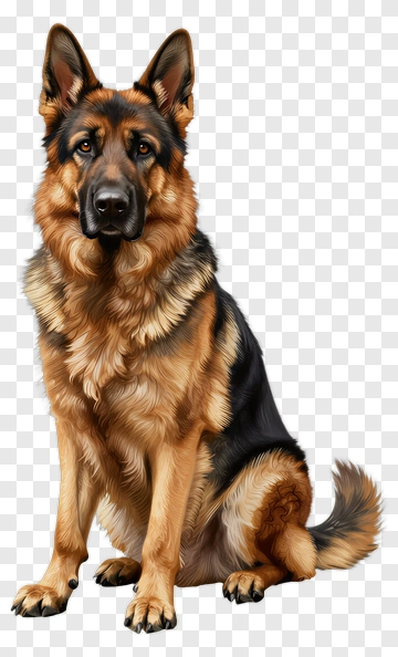Realistic German Shepherd Dog PNG