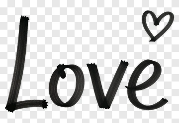 Love Word Art With Heart Symbol PNG