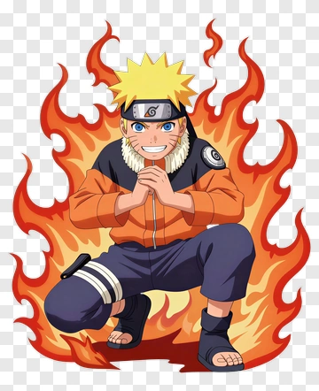 Naruto Uzumaki In Flames PNG
