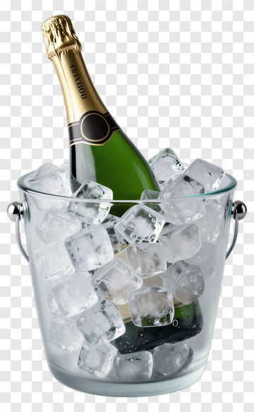Champagne Bottle In Ice Bucket PNG