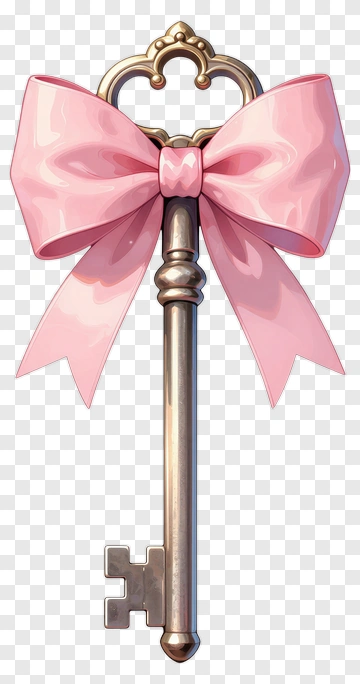 Key With Pink Bow PNG