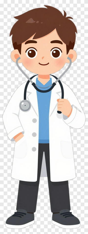 Cartoon Doctor Holding A Stethoscope PNG