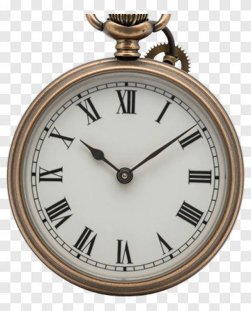 Antique Pocket Watch With Roman Numerals PNG