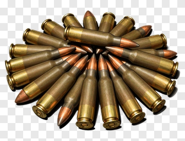 Ammunition Bullets Arranged In A Circular Pattern PNG