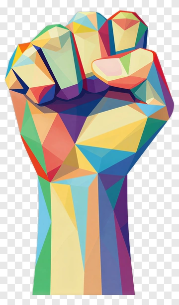 Colorful Fist Symbolizing Strength And Unity PNG