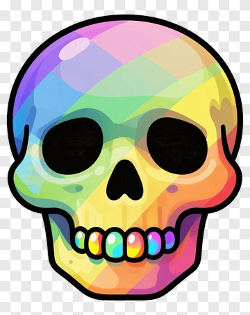 Colorful Cartoon Skull PNG