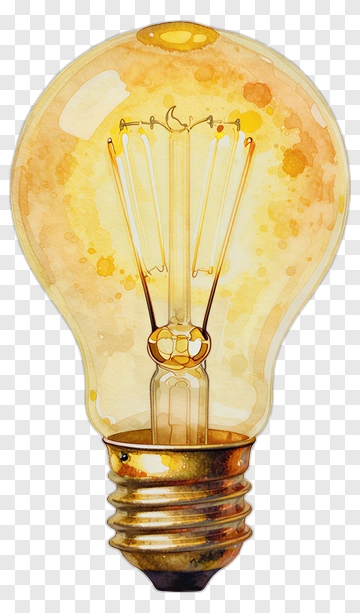Watercolor Light Bulb PNG