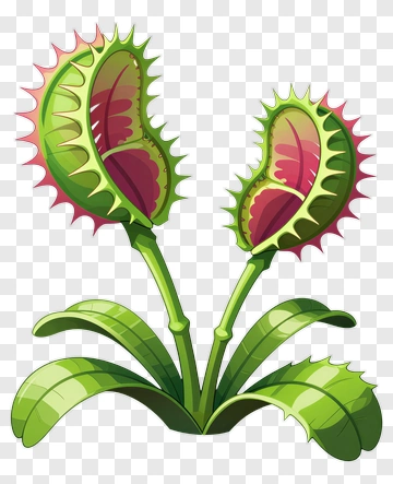 Cartoon Venus Flytrap Plant PNG