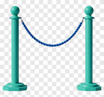 Turquoise Stanchion With Blue Rope PNG