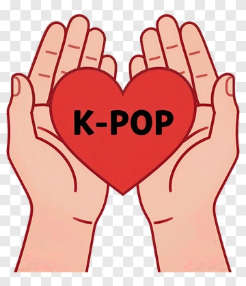 Hands Holding A Heart With K-Pop Text PNG
