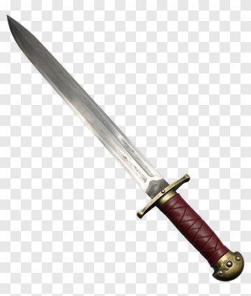 Silver Sword With Red Handle PNG