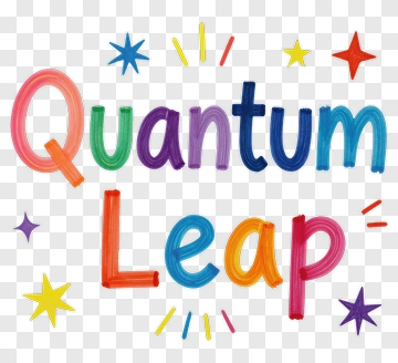 Colorful Quantum Leap Text With Stars PNG