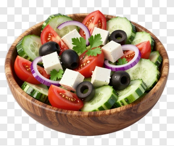 Fresh Vegetable Salad In A Wooden Bowl PNG