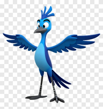 Cartoon Blue Bird With Outstretched Wings PNG