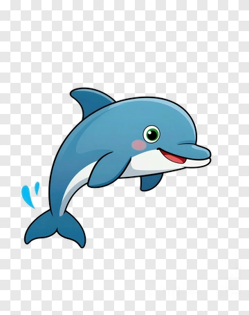 Cartoon Dolphin Swimming PNG
