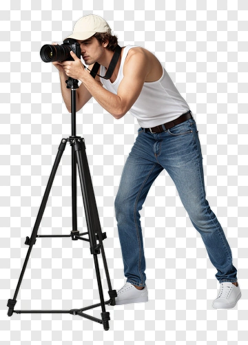 Photographer Using A Tripod PNG