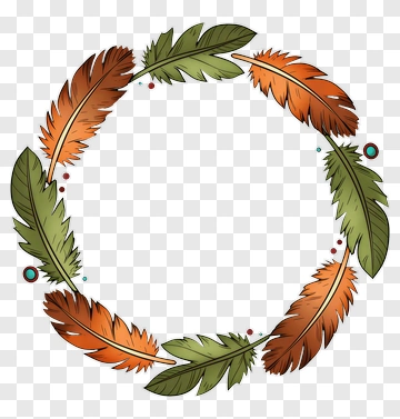 Colorful Feather Wreath PNG