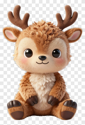 Cute Cartoon Reindeer Character PNG