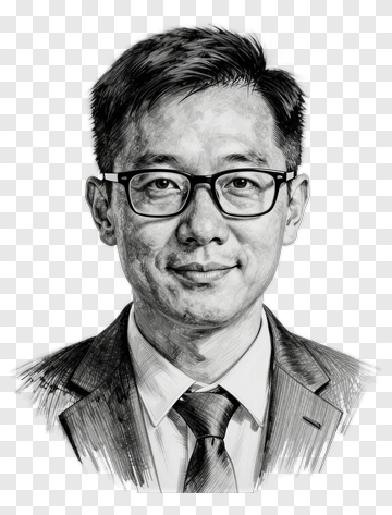 Businessman Portrait In Sketch Style PNG