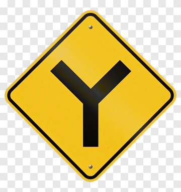 Y-Shaped Traffic Sign PNG