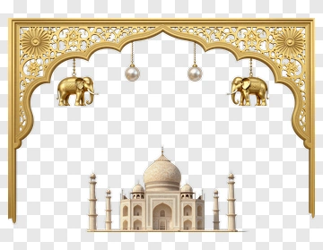 Golden Elephant Arch With Taj Mahal PNG