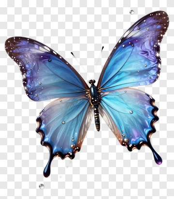 Colorful Butterfly With Blue And Purple Wings PNG