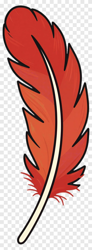 Colorful Red Feather PNG