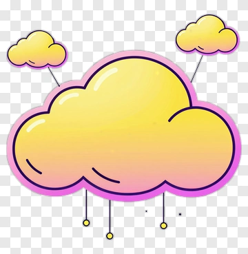 Cartoon Cloud With Yellow And Pink Gradient PNG