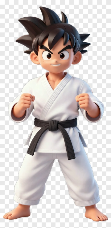 3D Karate Kid In A White Gi PNG