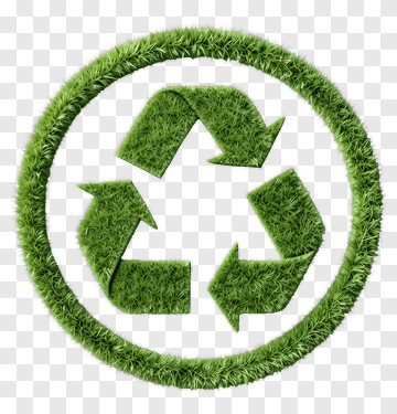 Green Recycling Symbol Made Of Grass PNG