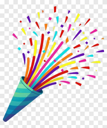 Colorful Party Popper With Confetti PNG