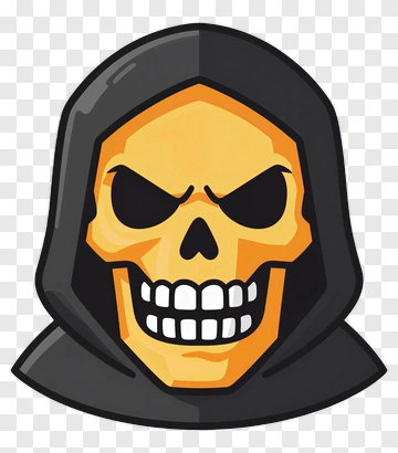 Cartoon Skull With Hood PNG
